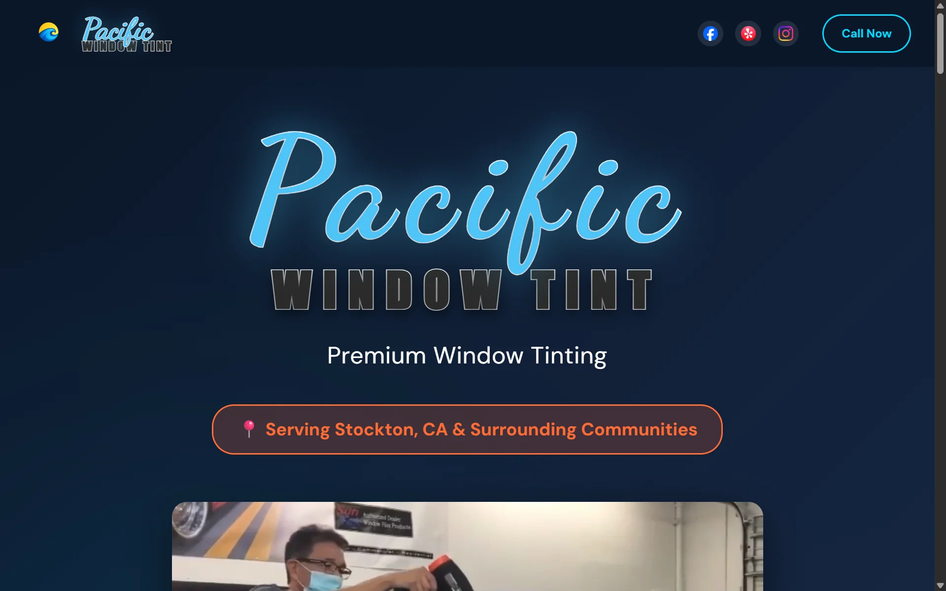 Pacific Window Tint website screenshot