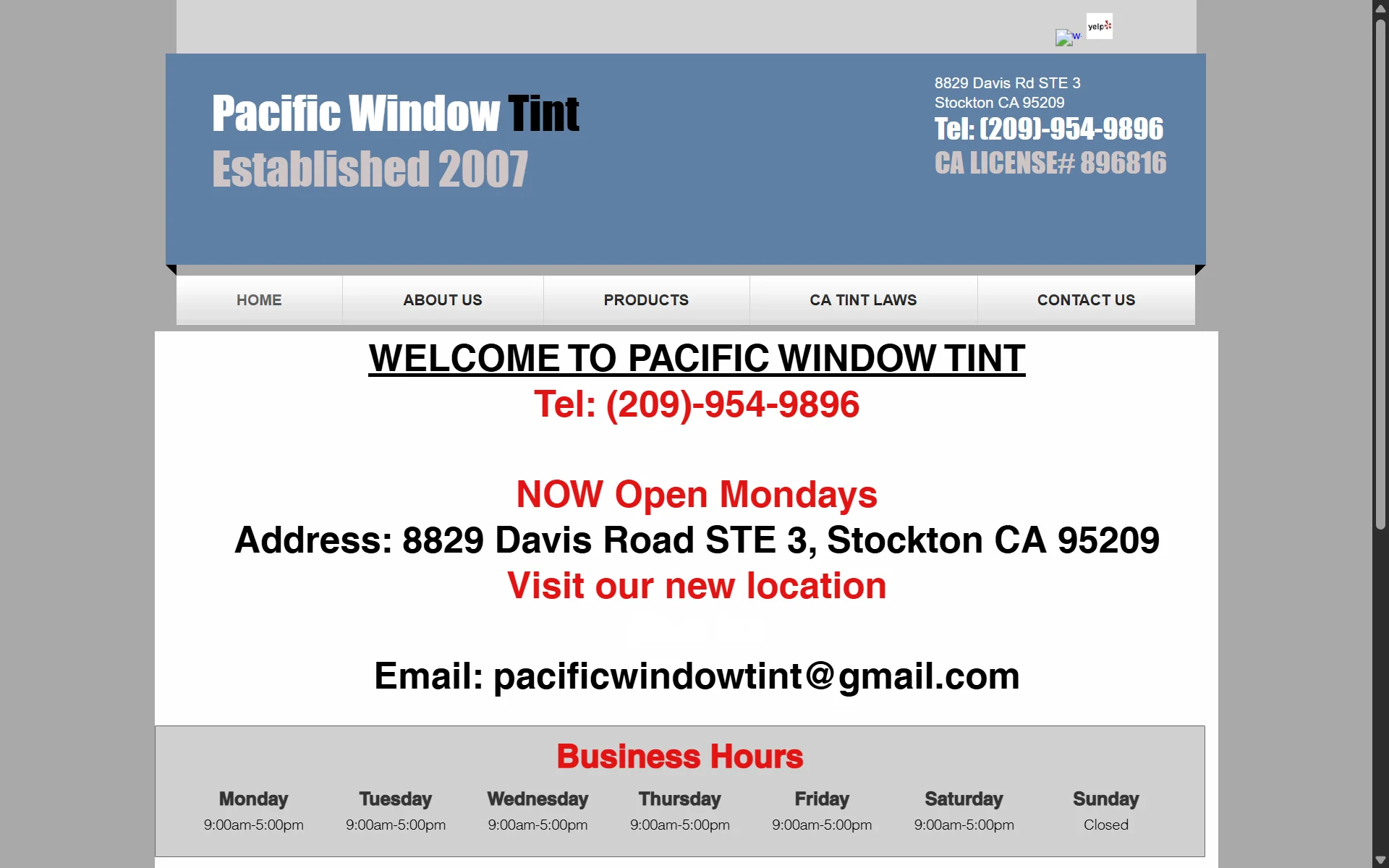 Old PW Tint website